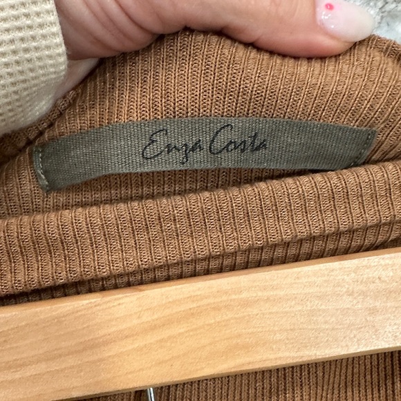 Enza Costa Camel Knit Midi Pencil Skirt - Picture 2 of 6